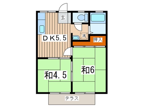 さがみ野ハイツ Ｂの物件間取画像